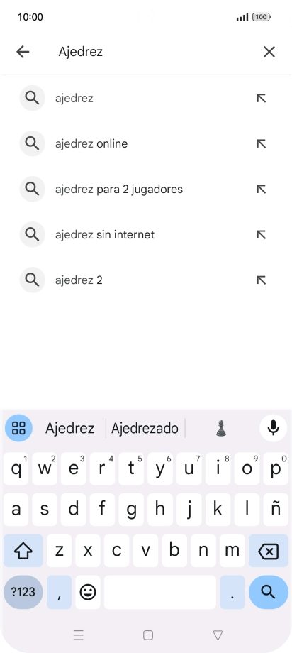 Introduce el nombre del tema o de la app y pulsa el icono de búsqueda. Introduce el nombre del tema o de la app y pulsa el icono de búsqueda.