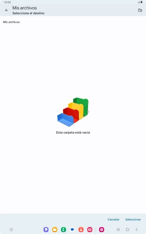 Si deseas crear una nueva carpeta, pulsa el icono de nueva carpeta y sigue las indicaciones de la pantalla para crearla. Si deseas crear una nueva carpeta, pulsa el icono de nueva carpeta y sigue las indicaciones de la pantalla para crearla.