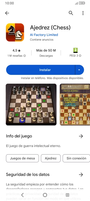Pulsa Instalar y sigue las indicaciones de la pantalla para instalar la app. Pulsa Instalar y sigue las indicaciones de la pantalla para instalar la app.