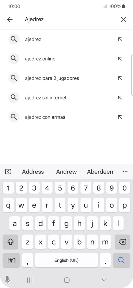 Introduce el nombre del tema o de la app y pulsa el icono de búsqueda. Introduce el nombre del tema o de la app y pulsa el icono de búsqueda.