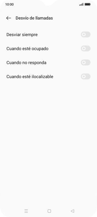 Pulsa el indicador  junto al tipo de desvío deseado.