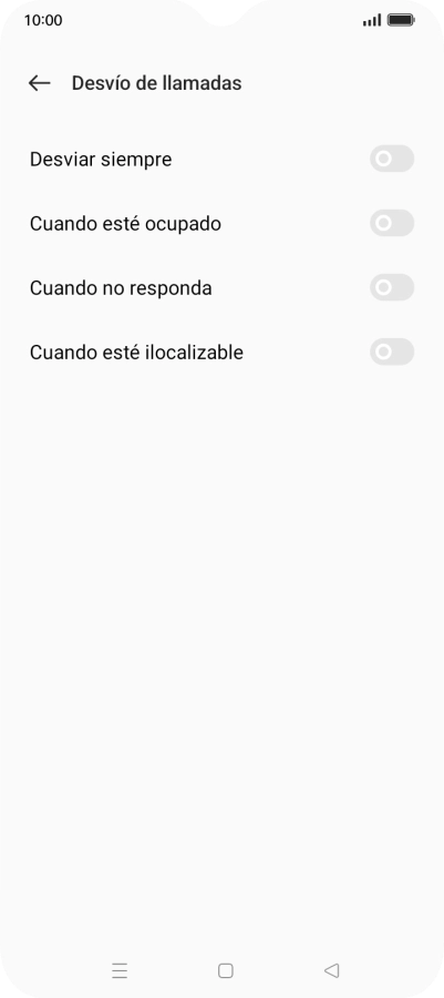Pulsa el indicador  junto al tipo de desvío deseado.