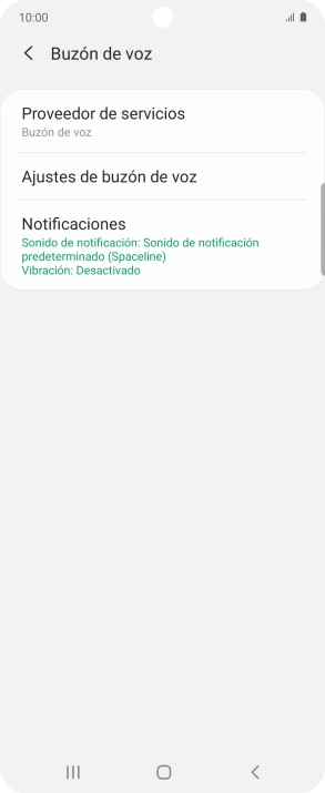 Pulsa Ajustes de buzón de voz. Pulsa Ajustes de buzón de voz.