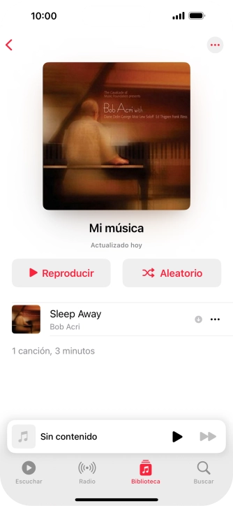 Desplázate a la categoría o a la lista de reproducción deseada y pulsa el archivo de música deseado. Desplázate a la categoría o a la lista de reproducción deseada y pulsa el archivo de música deseado.