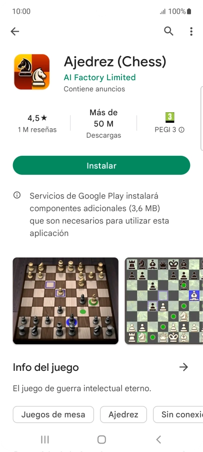 Pulsa Instalar y sigue las indicaciones de la pantalla para instalar la app. Pulsa Instalar y sigue las indicaciones de la pantalla para instalar la app.
