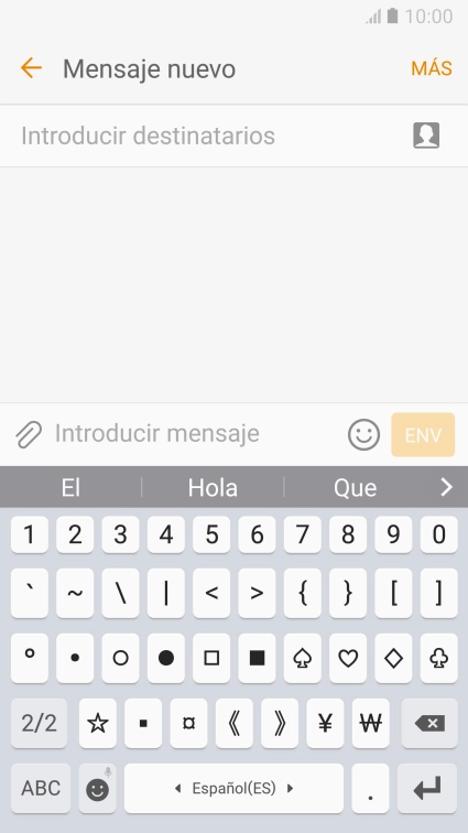 Pulsa ABC para volver a la introducción de texto. Pulsa ABC para volver a la introducción de texto.