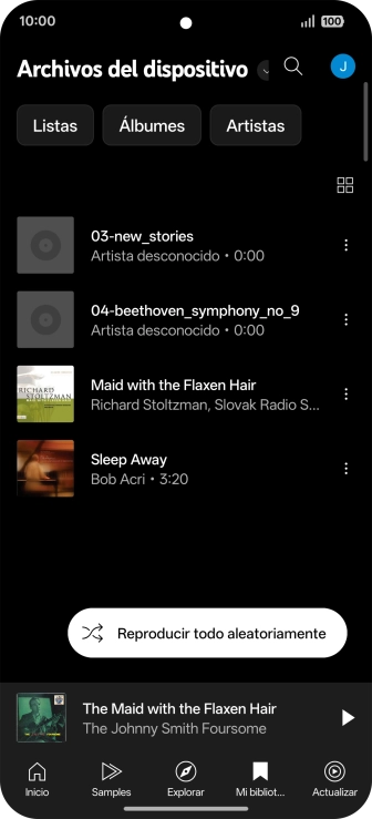 Pulsa el archivo de música deseado. Pulsa el archivo de música deseado.