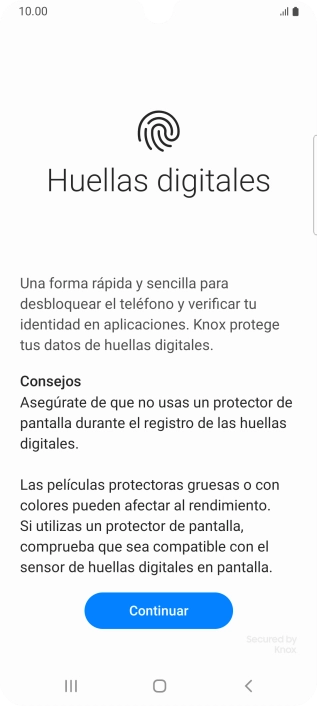 Pulsa Continuar.