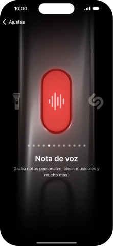 Desliza el dedo hacia la derecha o hacia la izquierda por la pantalla para seleccionar la función deseada.
