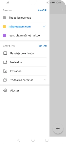 Pulsa la cuenta de correo electrónico deseada. Pulsa la cuenta de correo electrónico deseada.