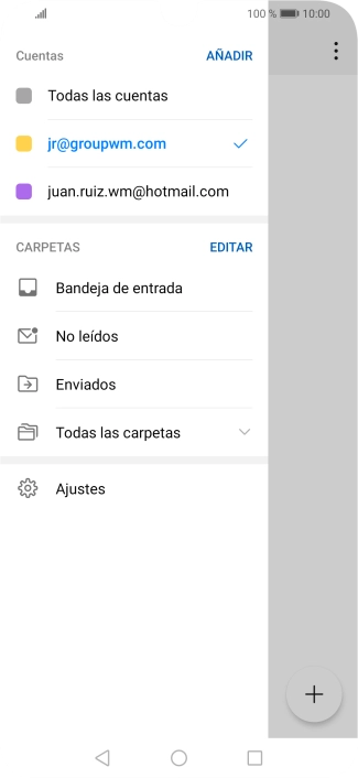 Pulsa la cuenta de correo electrónico deseada. Pulsa la cuenta de correo electrónico deseada.