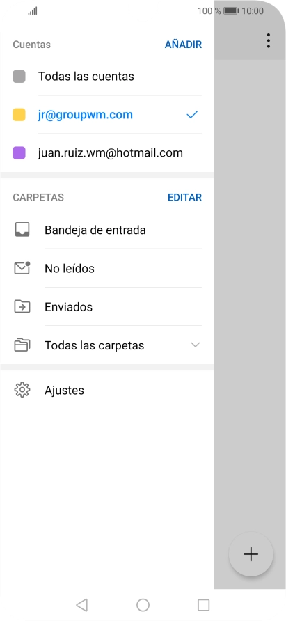 Pulsa la cuenta de correo electrónico deseada. Pulsa la cuenta de correo electrónico deseada.