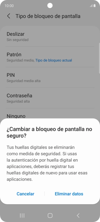 Pulsa Eliminar datos. Pulsa Eliminar datos.