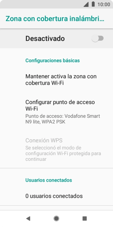 Pulsa Configurar punto de acceso Wi-Fi. Pulsa Configurar punto de acceso Wi-Fi.