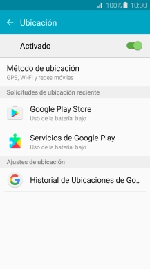 Pulsa Método de ubicación.