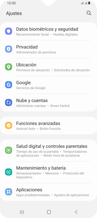 Pulsa Mantenimiento y batería.