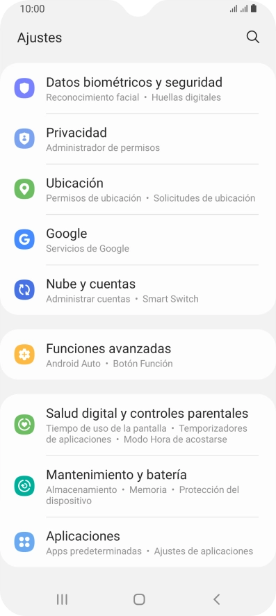 Pulsa Mantenimiento y batería.