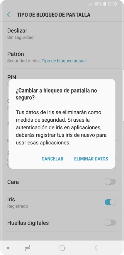 Pulsa ELIMINAR DATOS. Pulsa ELIMINAR DATOS.