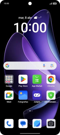 Desliza el dedo hacia arriba por la pantalla.