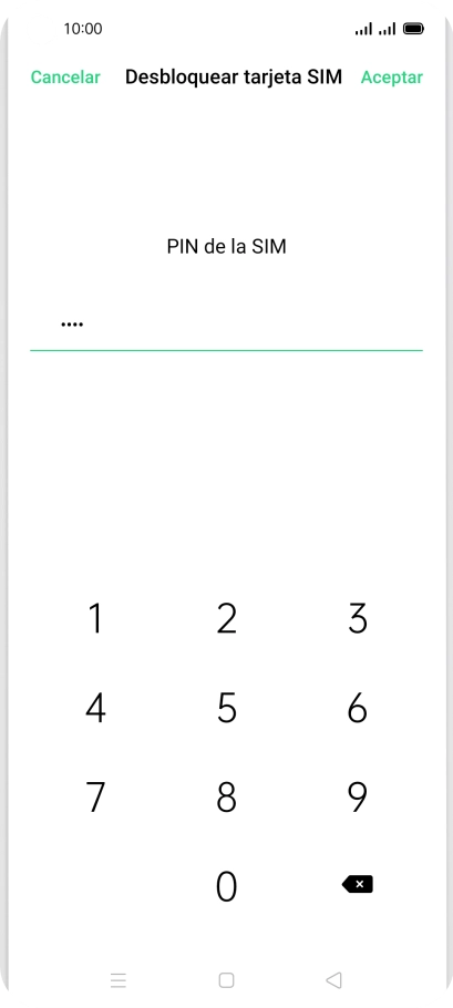 Introduce tu código PIN y pulsa Aceptar. Introduce tu código PIN y pulsa Aceptar.