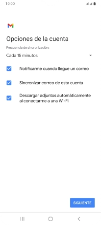 Si aparece en la pantalla esta imagen, tu cuenta de correo electrónico ha sido reconocida y configurada automáticamente. Sigue las indicaciones de la pantalla para introducir más información y terminar la configuración. Si aparece en la pantalla esta imagen, tu cuenta de correo electrónico ha sido reconocida y configurada automáticamente. Sigue las indicaciones de la pantalla para introducir más información y terminar la configuración.