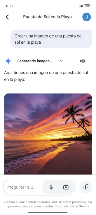 También puedes pedir a Gemini que genere una fotografía partiendo de tu descripción. También puedes pedir a Gemini que genere una fotografía partiendo de tu descripción.