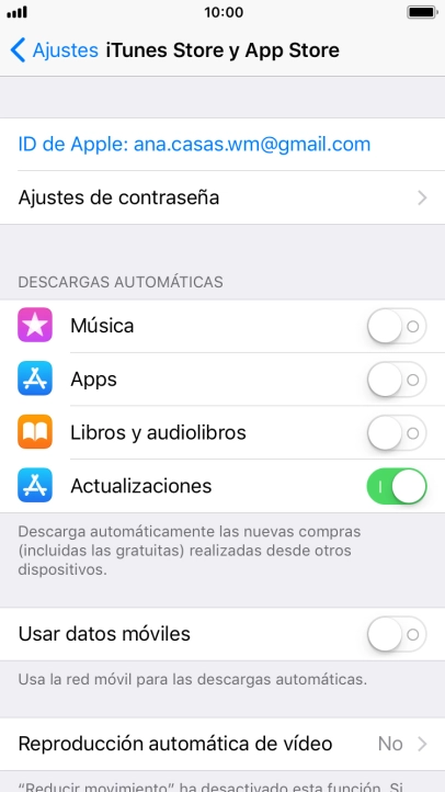 Pulsa el indicador junto al tipo de contenido deseado para activar o desactivar la función. Pulsa el indicador junto al tipo de contenido deseado para activar o desactivar la función.
