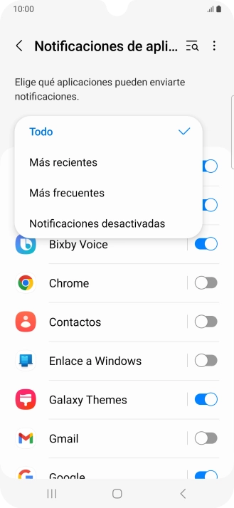 Pulsa el ajuste deseado. Pulsa el ajuste deseado.
