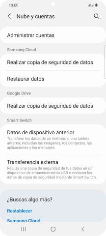 Pulsa Administrar cuentas. Pulsa Administrar cuentas.