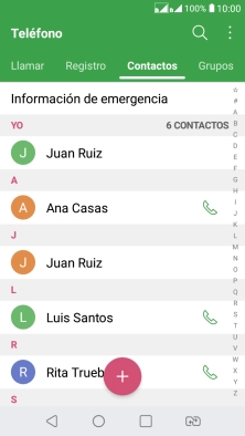 Pulsa el icono de nuevo contacto.