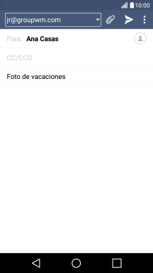 Pulsa en el campo de escritura y escribe el texto del correo electrónico. Pulsa en el campo de escritura y escribe el texto del correo electrónico.