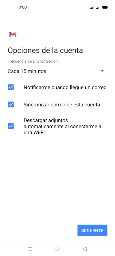 Si aparece en la pantalla esta imagen, tu cuenta de correo electrónico ha sido reconocida y configurada automáticamente. Sigue las indicaciones de la pantalla para introducir más información y terminar la configuración. Si aparece en la pantalla esta imagen, tu cuenta de correo electrónico ha sido reconocida y configurada automáticamente. Sigue las indicaciones de la pantalla para introducir más información y terminar la configuración.