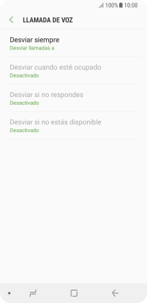 Pulsa el tipo de desvío deseado.