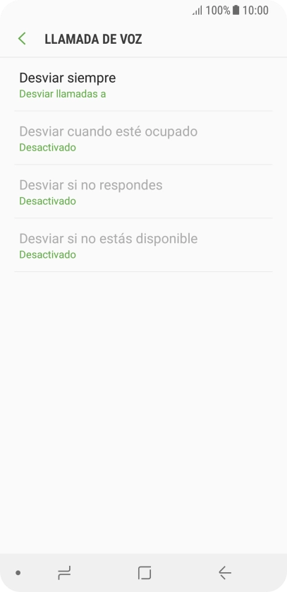 Pulsa el tipo de desvío deseado.