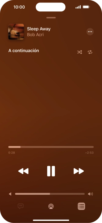 Pulsa el icono de reproducción aleatoria para activar o desactivar la función. Pulsa el icono de reproducción aleatoria para activar o desactivar la función.