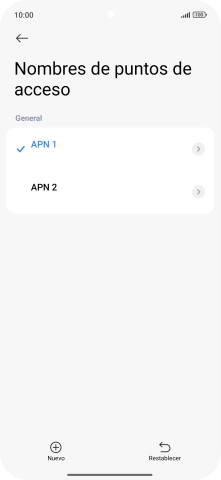 Pulsa la conexión de datos deseada para activarla. Pulsa la conexión de datos deseada para activarla.