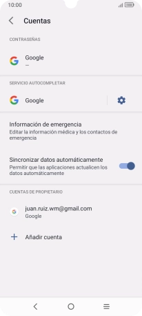 Pulsa Añadir cuenta. Pulsa Añadir cuenta.