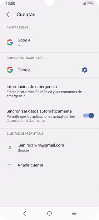 Pulsa Añadir cuenta. Pulsa Añadir cuenta.