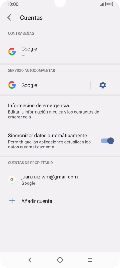Pulsa Añadir cuenta. Pulsa Añadir cuenta.