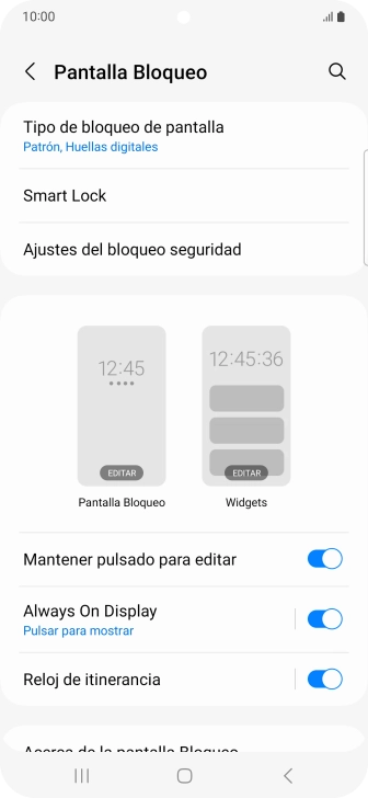 Pulsa Tipo de bloqueo de pantalla e introduce el código de seguridad extra que has creado anteriormente. Pulsa Tipo de bloqueo de pantalla e introduce el código de seguridad extra que has creado anteriormente.