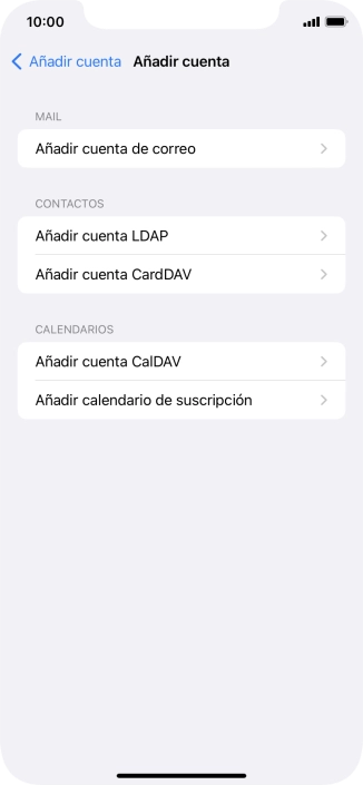 Pulsa Añadir cuenta de correo. Pulsa Añadir cuenta de correo.