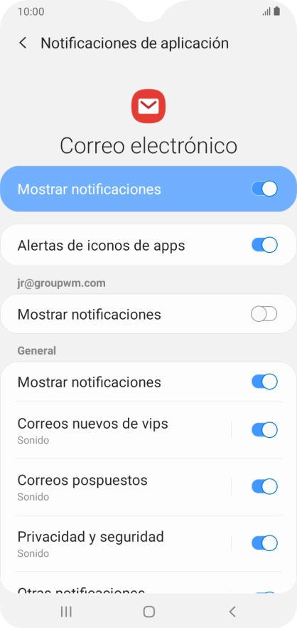 Pulsa el indicador junto a 