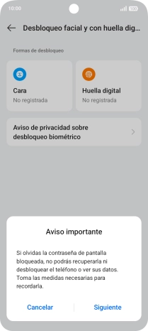 Pulsa Siguiente y sigue las indicaciones de la pantalla para crear un código de seguridad del teléfono adicional. Pulsa Siguiente y sigue las indicaciones de la pantalla para crear un código de seguridad del teléfono adicional.
