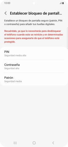 Pulsa el código de seguridad deseado y sigue las indicaciones de la pantalla para crear un código de seguridad del teléfono adicional. Pulsa el código de seguridad deseado y sigue las indicaciones de la pantalla para crear un código de seguridad del teléfono adicional.