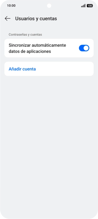Pulsa Añadir cuenta. Pulsa Añadir cuenta.