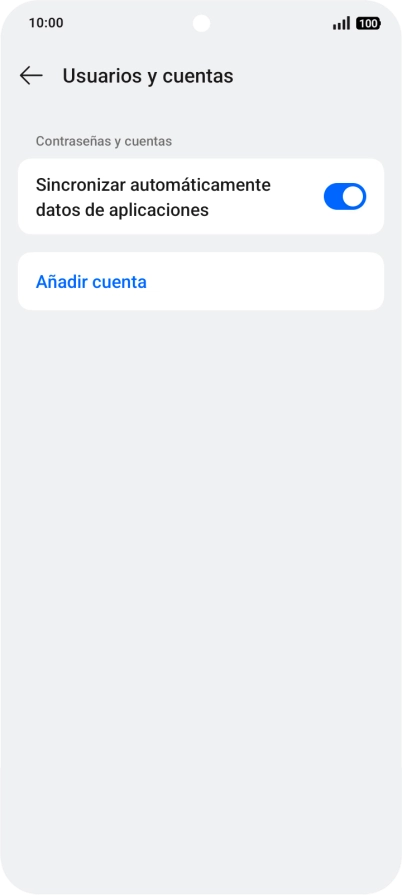 Pulsa Añadir cuenta. Pulsa Añadir cuenta.