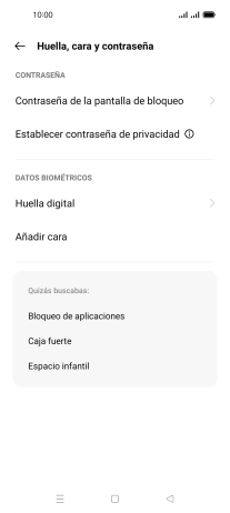 Pulsa Huella digital e introduce el código de seguridad extra que has creado anteriormente. Pulsa Huella digital e introduce el código de seguridad extra que has creado anteriormente.