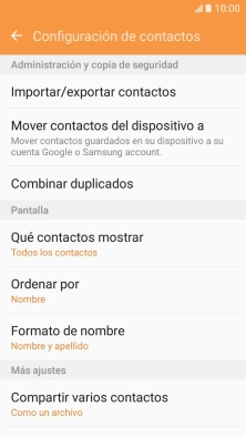 Pulsa Importar/exportar contactos.