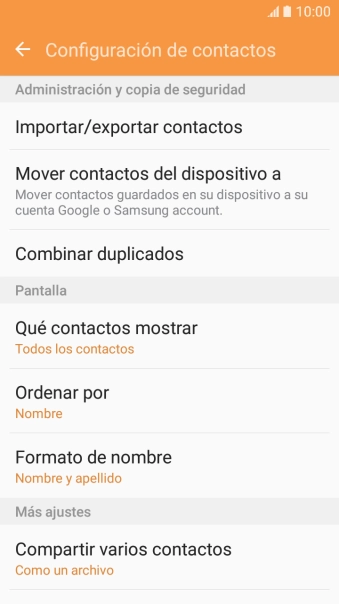 Pulsa Importar/exportar contactos.