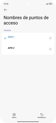 Pulsa la conexión de datos deseada para activarla.